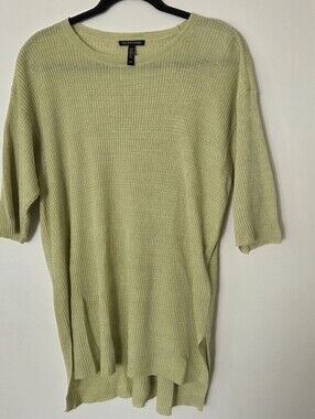 Eileen Fisher Lightweight Ribbed Tunic - Pale Green Medium